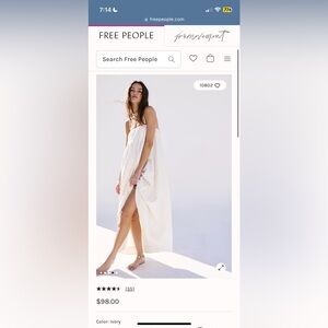 Free People Ivory Strapless Maxi Dress